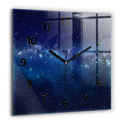 Horloge murale carrée 60x60 cm Étoiles dans le ciel noir