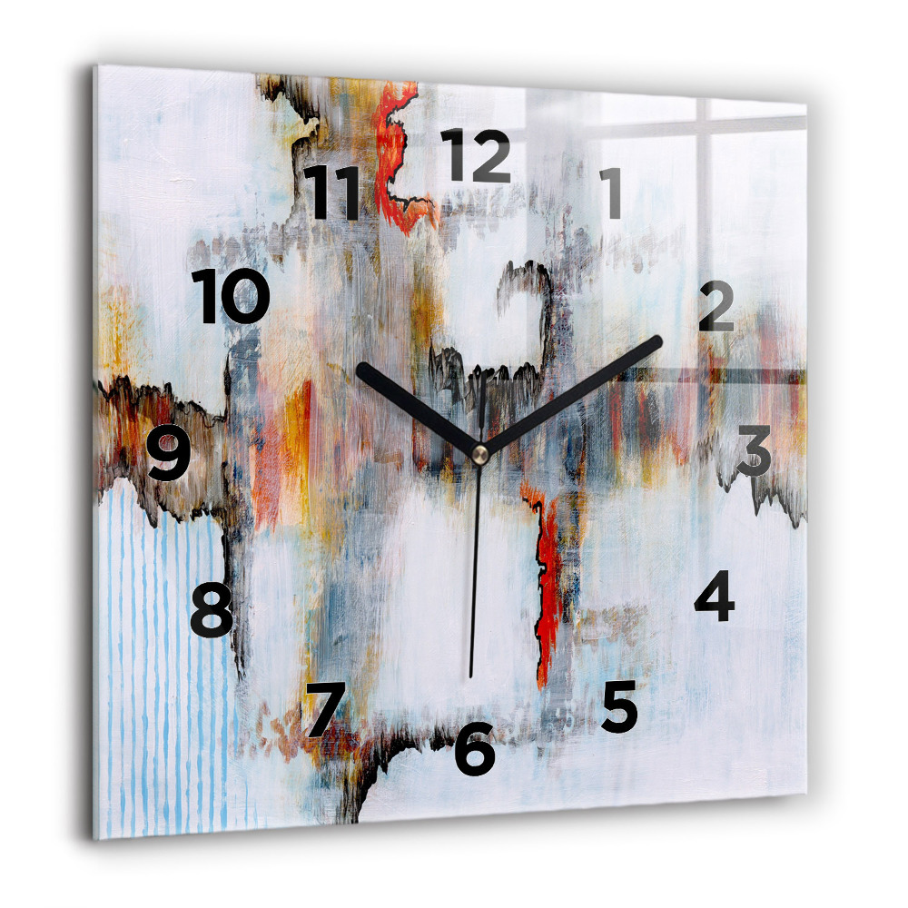 Pendule carrée en verre 60x60 cm Abstraction