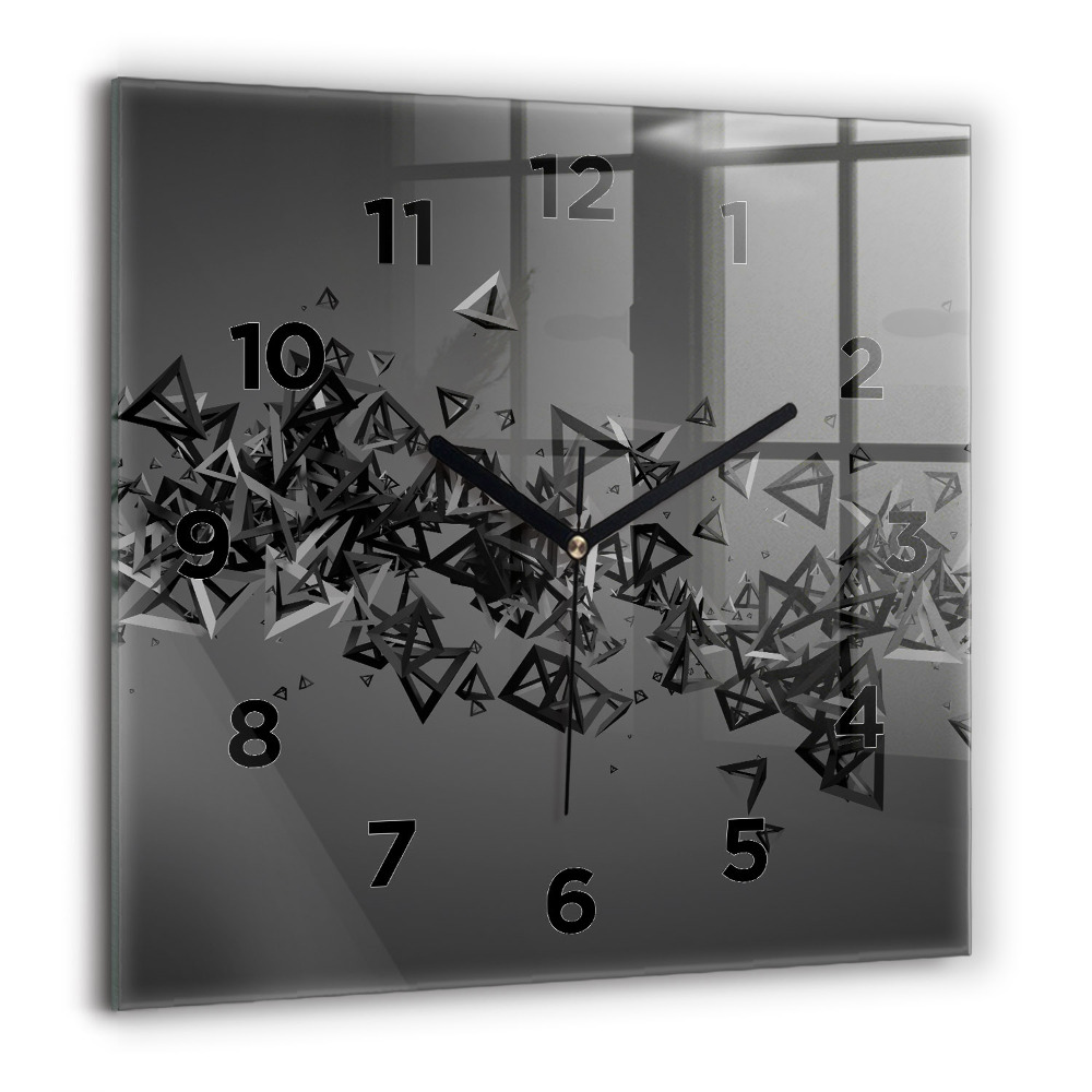 Horloge carrée en verre 60x60 cm Abstraction sombre