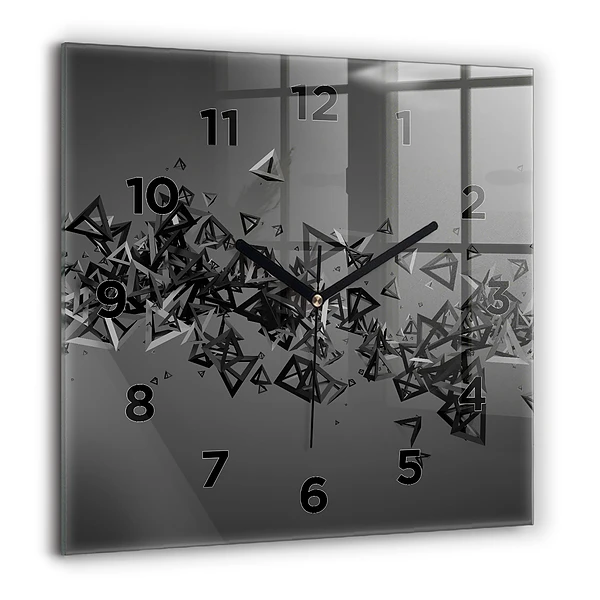 Horloge carrée en verre 60x60 cm Abstraction sombre