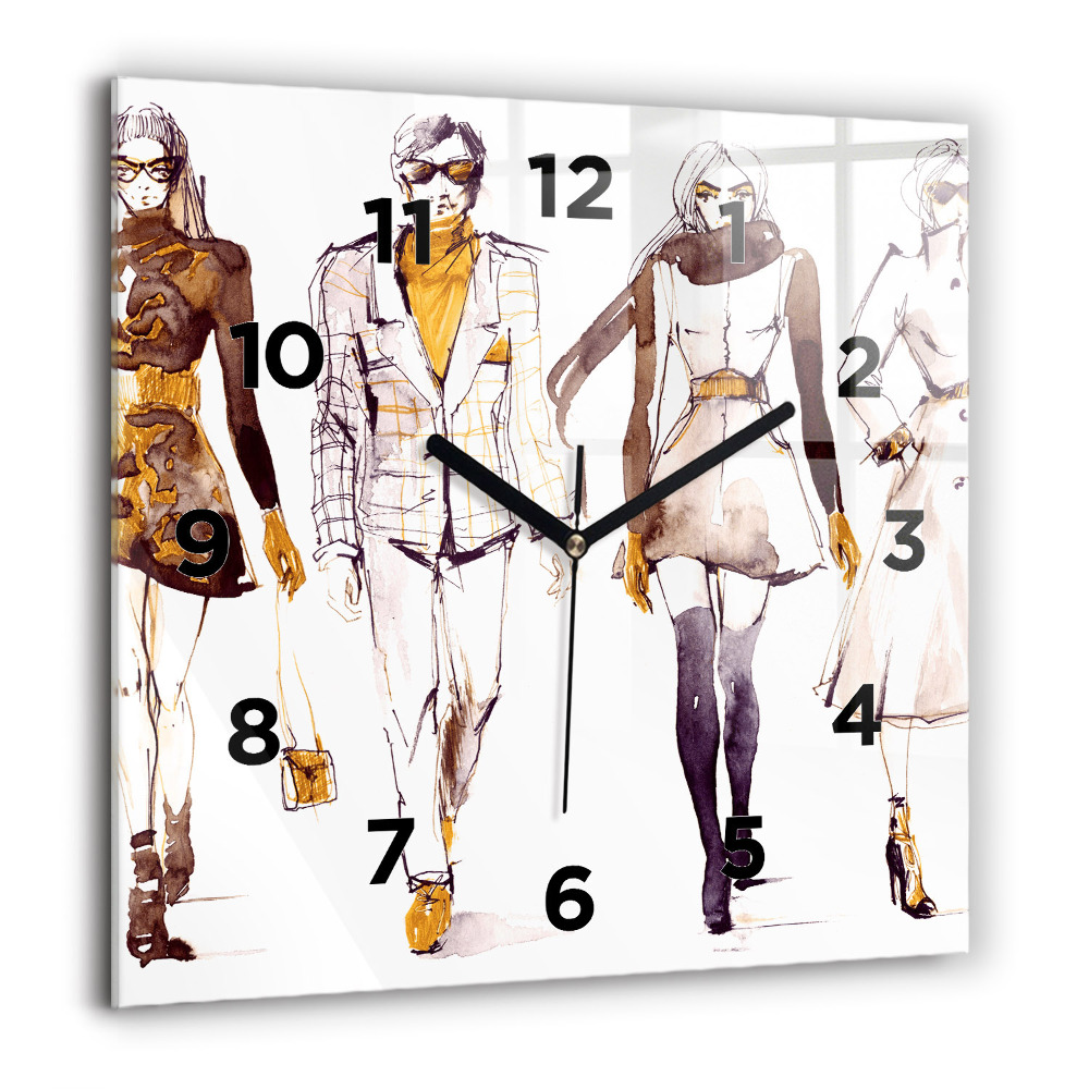 Horloge murale carrée 60x60 cm Femme et homme
