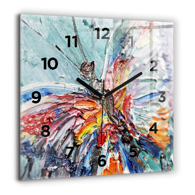 Horloge carrée en verre 60x60 cm Fragment de peinture à l'huile