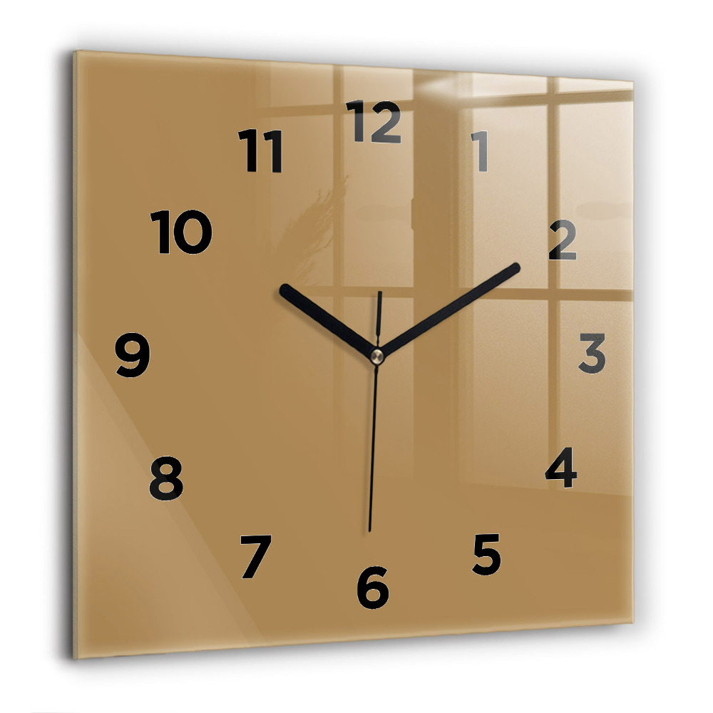 Horloge carrée en verre 60x60 cm Beige