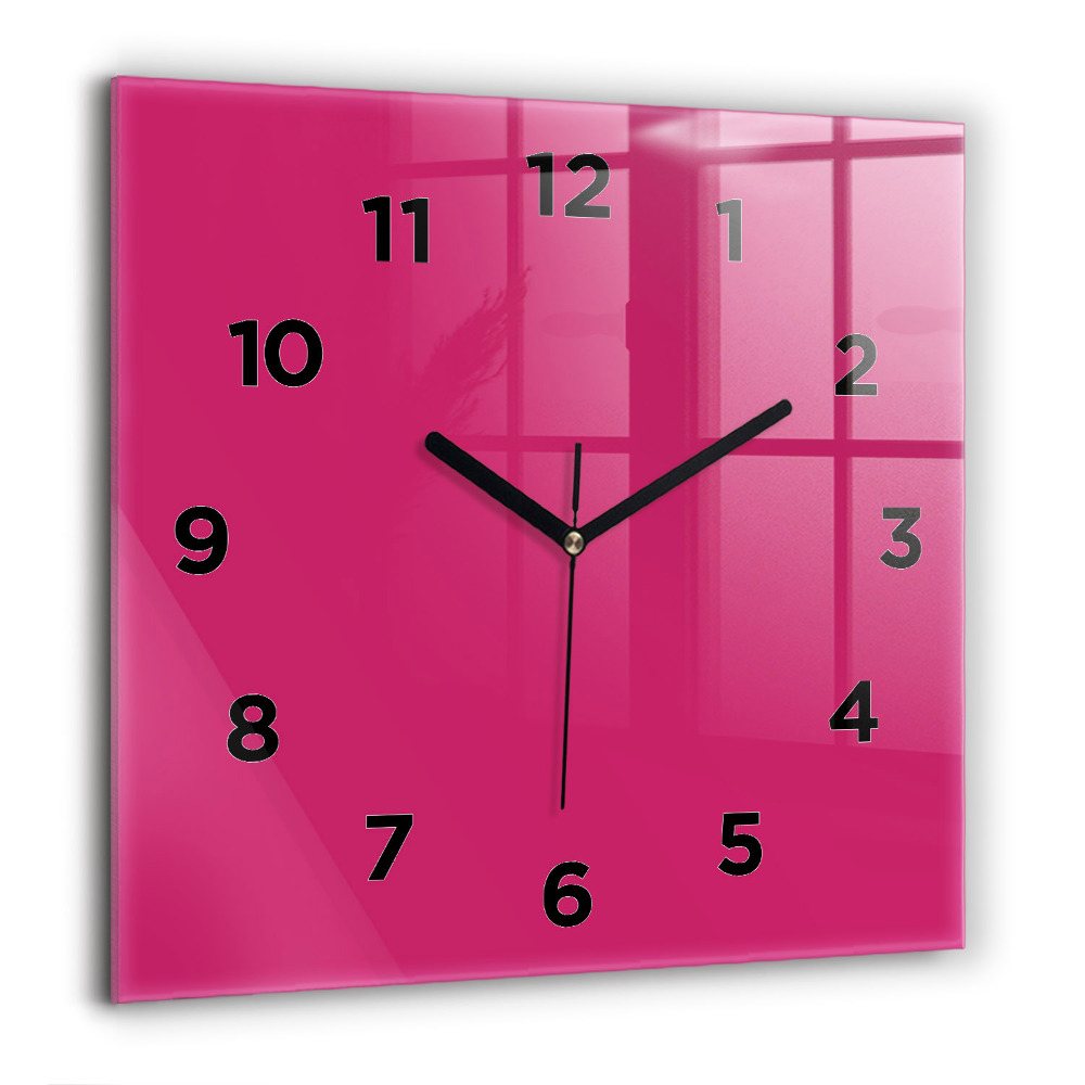 Horloge carrée en verre 60x60 cm Rose