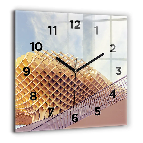 Horloge carrée en verre 60x60 cm Point de vue à Séville