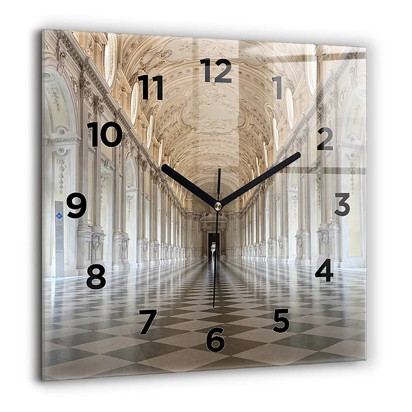 Horloge carrée en verre 60x60 cm Musée de La Veneria Reale