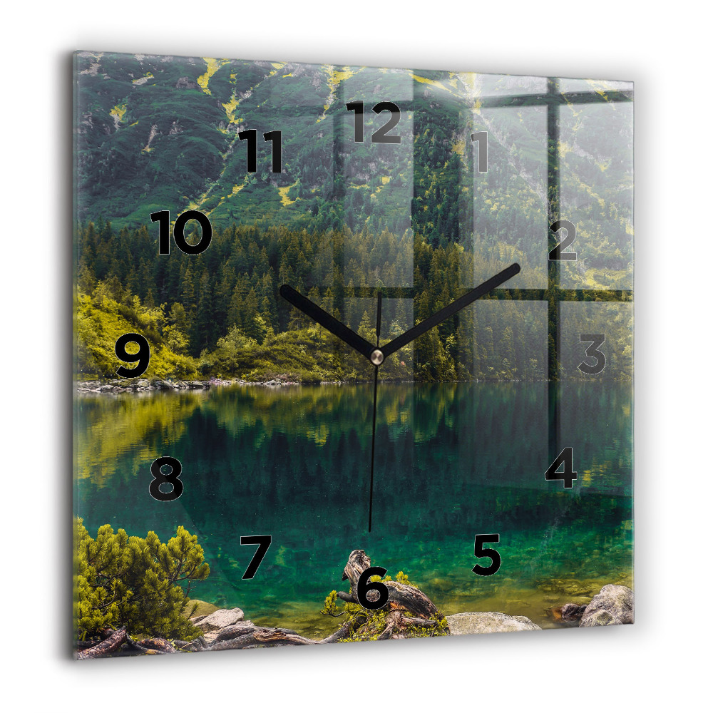 Pendule carrée en verre 60x60 cm Morskie Oko dans les Tatras