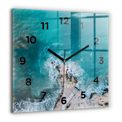 Horloge murale carrée 60x60 cm Fjords de la Costa Blanca