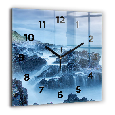 Horloge carrée en verre 60x60 cm Phare