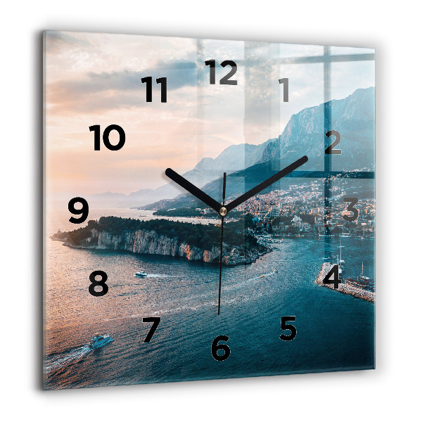 Pendule carrée en verre 60x60 cm Île en Croatie