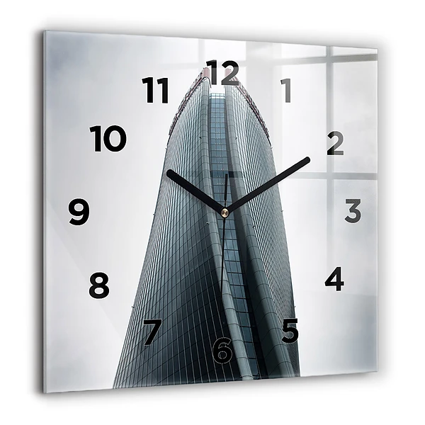 Pendule carrée en verre 60x60 cm Gratte-ciel de Milan