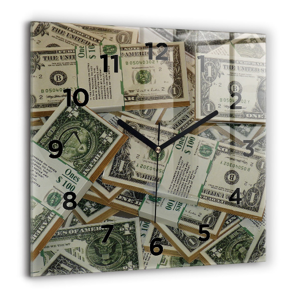 Horloge murale carrée 60x60 cm 1 dollar américain