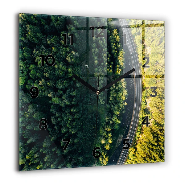 Horloge murale carrée 60x60 cm Forêt vue d'un oiseau