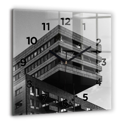 Horloge carrée en verre 60x60 cm Architecture à Amsterdam