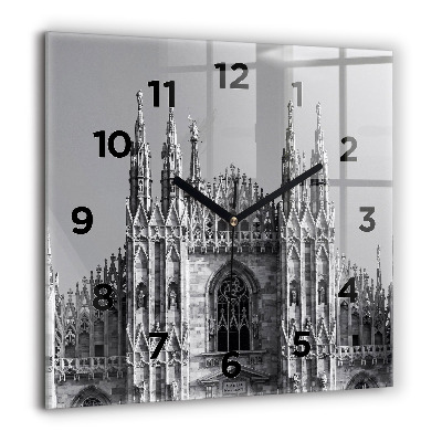 Horloge carrée en verre 60x60 cm Cathédrale Duomo Di Milano