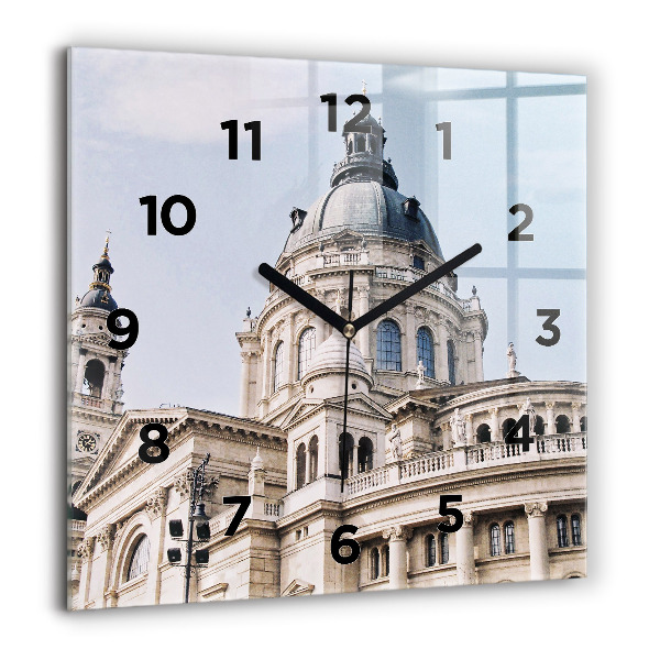 Horloge carrée en verre 60x60 cm Basilique Saint-Étienne