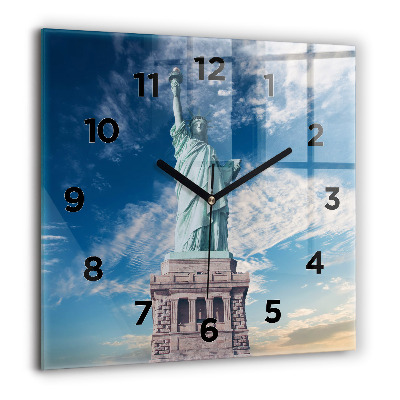 Horloge murale carrée 60x60 cm Statue de la Liberté à New York