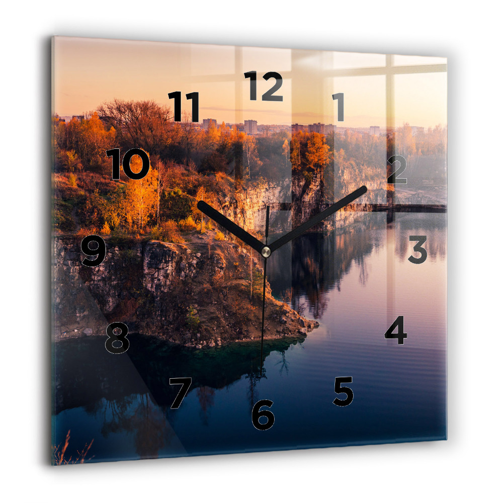 Horloge murale carrée 60x60 cm Lac de Cracovie Zakrzówek