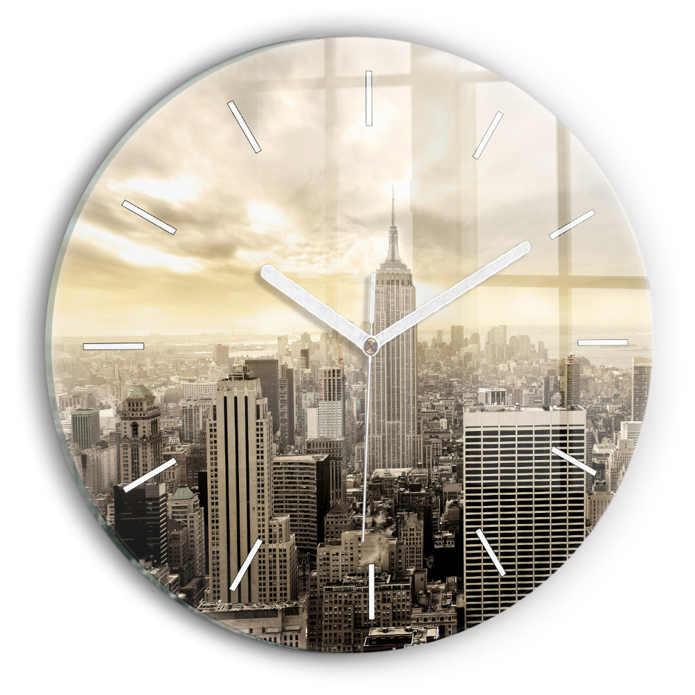 Pendule murale ronde Gratte-ciel à New York