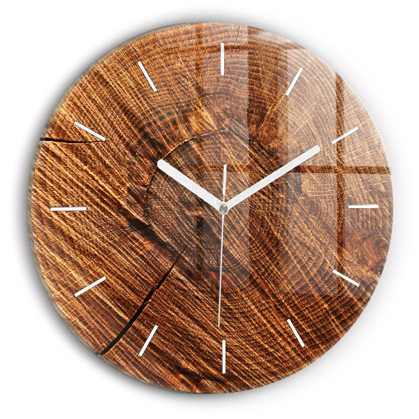 Horloge ronde en verre Bois décoratif