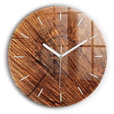 Horloge ronde en verre Bois décoratif