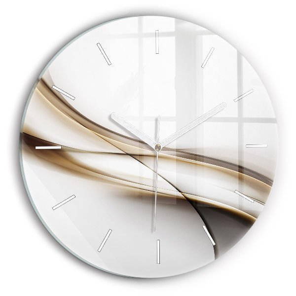 Horloge ronde en verre Lignes abstraites