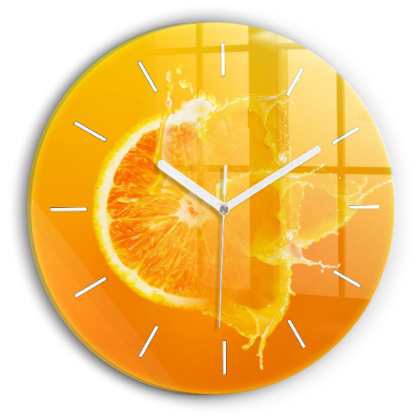 Horloge ronde murale Orange