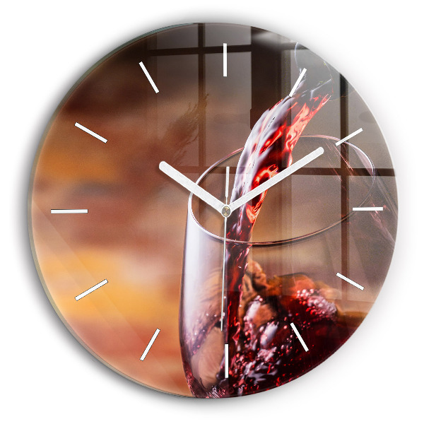 Horloge ronde Verre de vin rouge