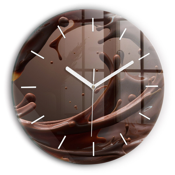 Horloge ronde en verre Vagues de cacao