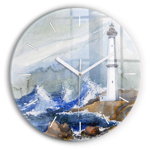 Horloge ronde Mer et phare