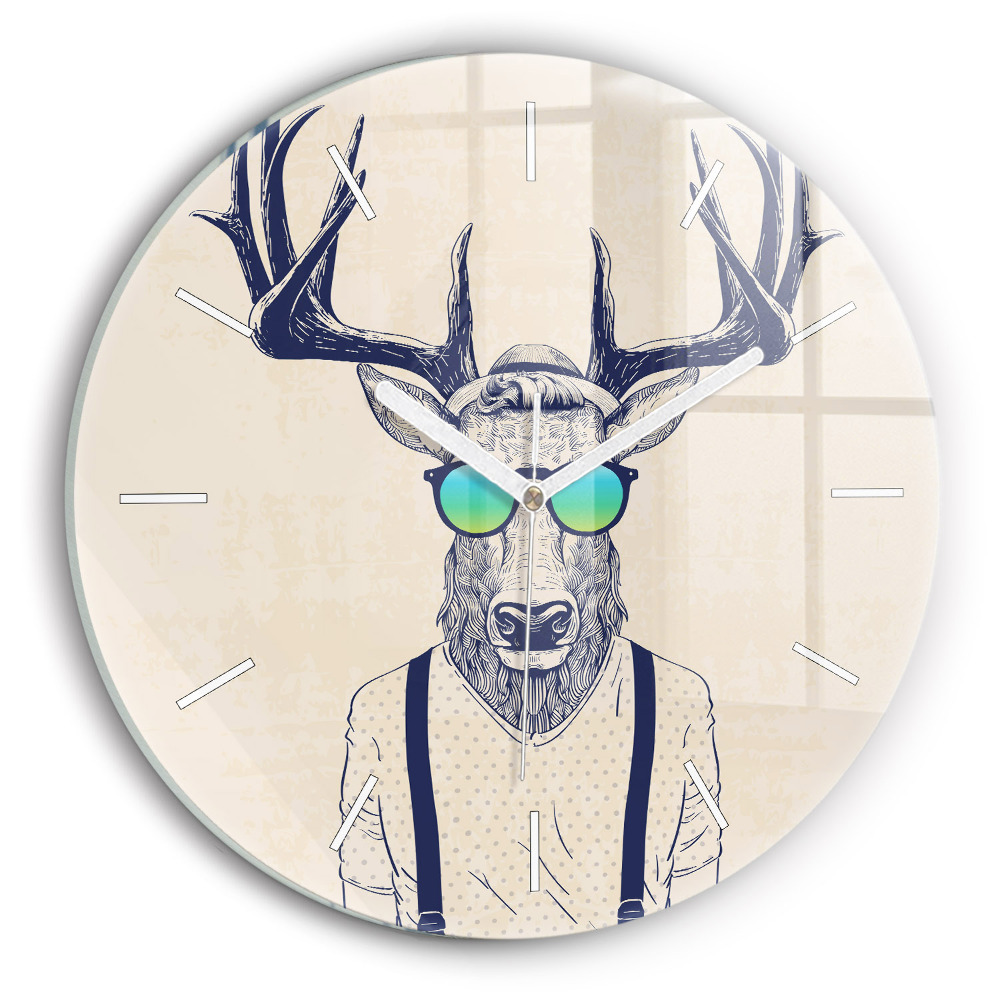 Horloge ronde Cerf abstrait