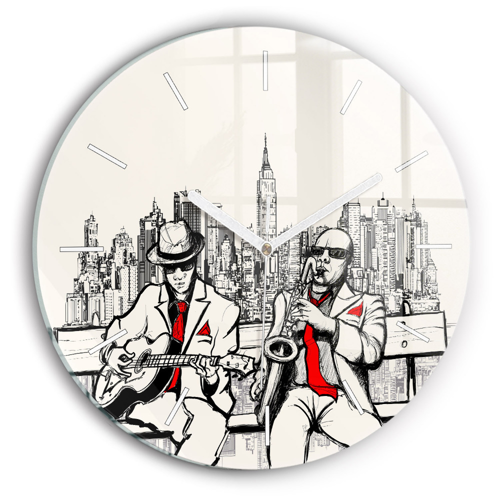 Horloge ronde en verre Jazz à New York