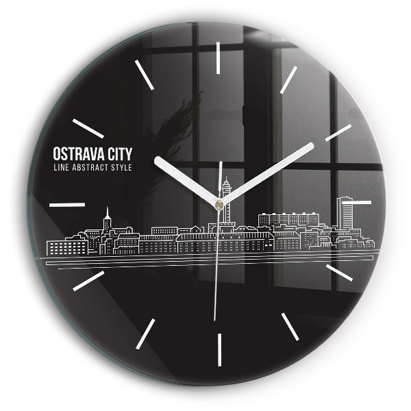 Horloge ronde Dessin de la ville d'Ostrava