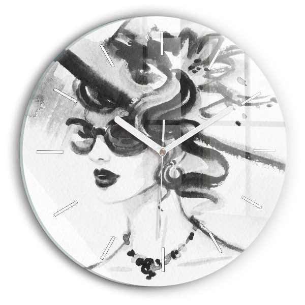 Horloge ronde murale Femme à la mode