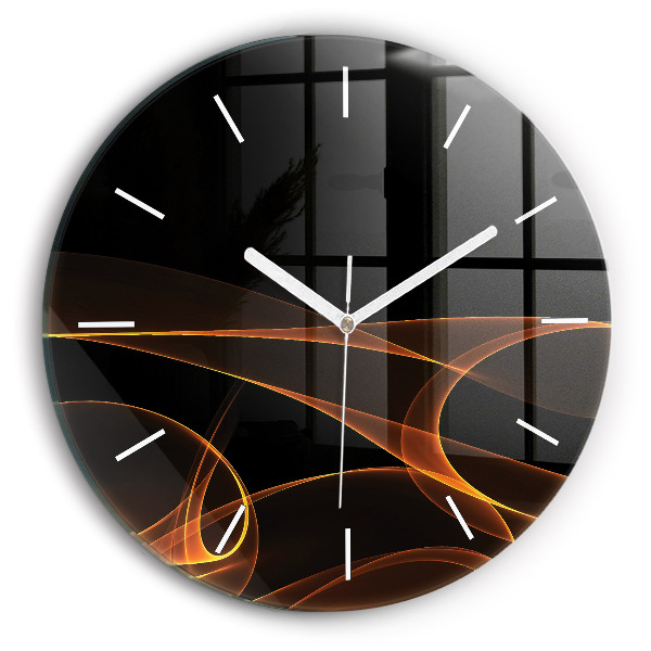 Horloge ronde murale Lignes orange