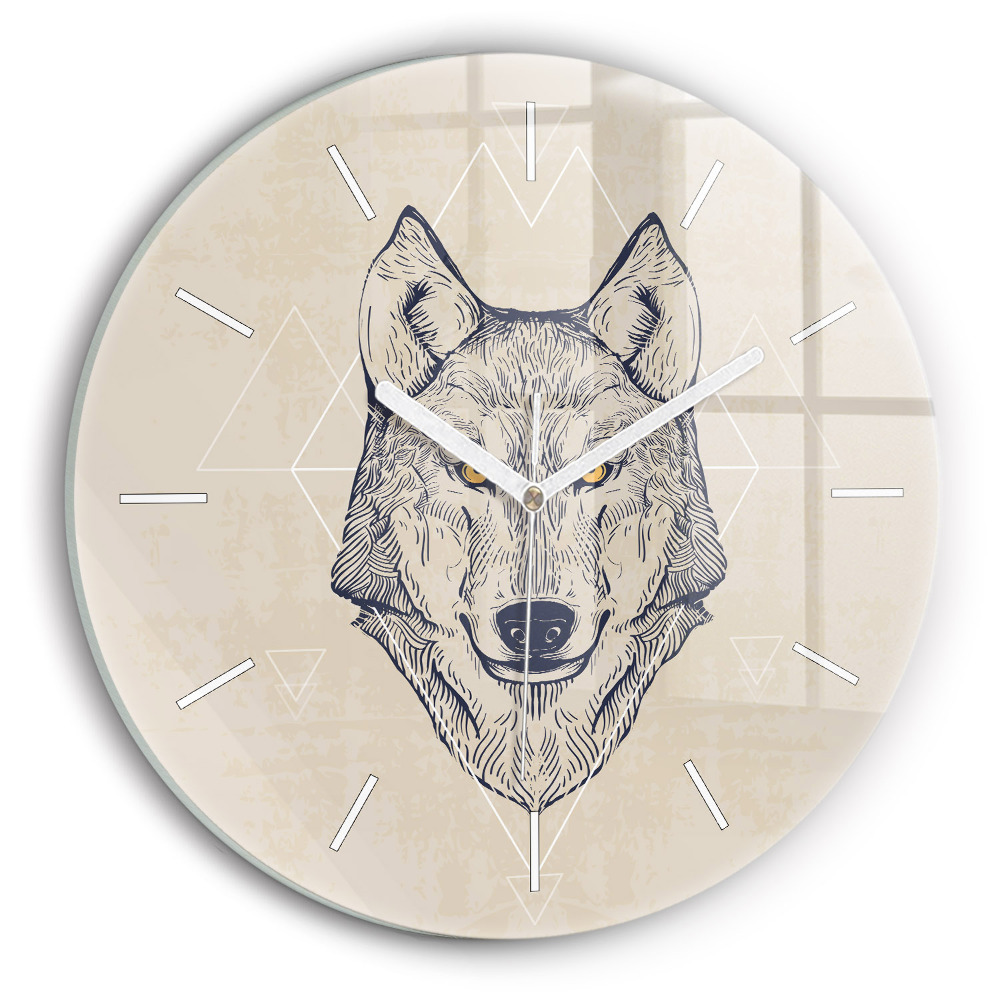 Horloge ronde Tête de loup