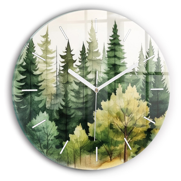 Horloge ronde Paysage forestier