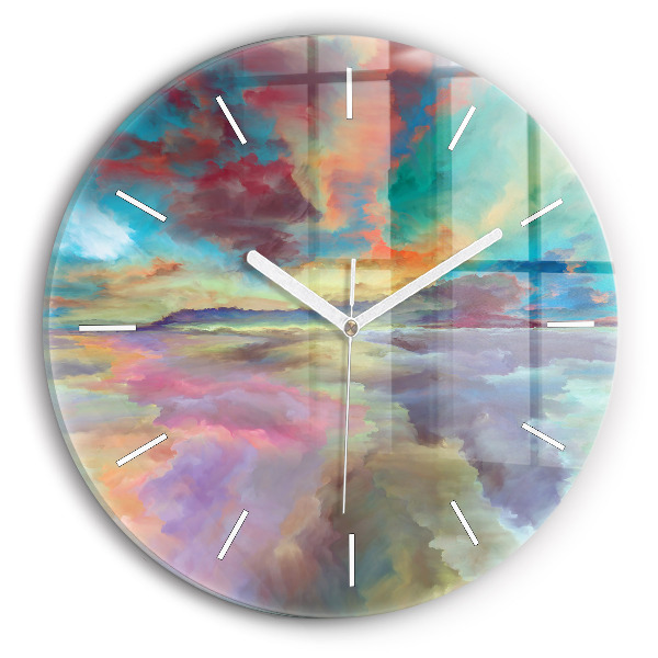 Horloge ronde Paysage abstrait