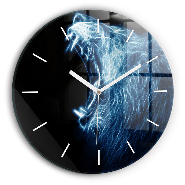 Horloge ronde Lion sauvage