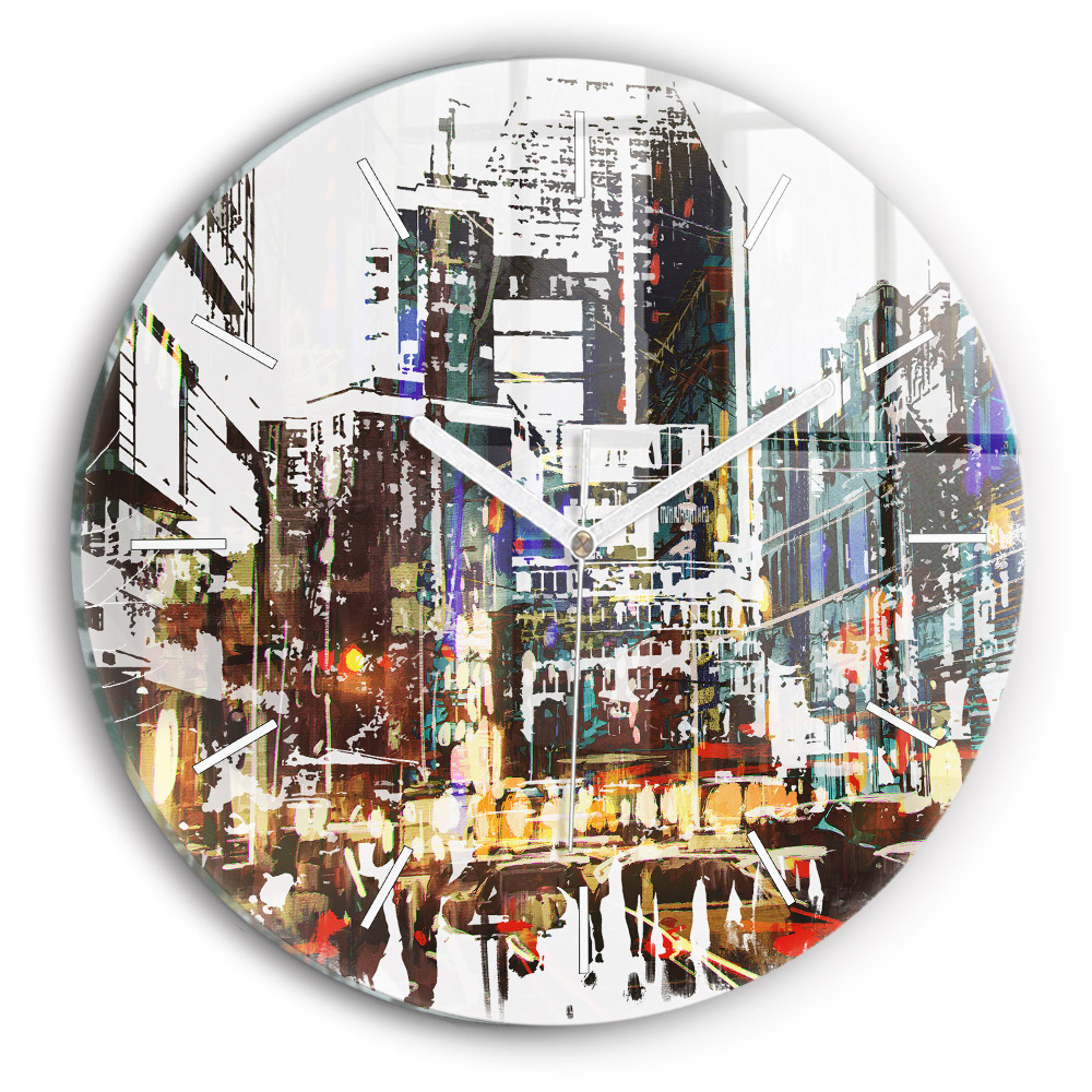 Horloge ronde en verre Ville de New York