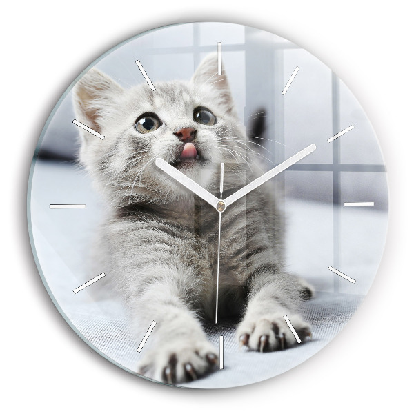 Horloge ronde murale Chat sur un canapé