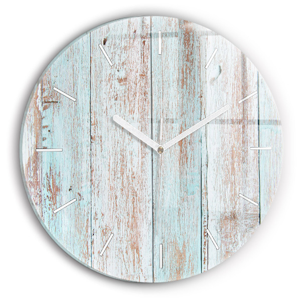 Horloge ronde Bois pastel