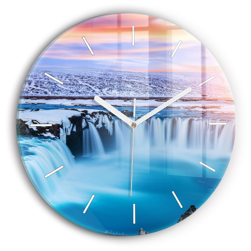 Horloge ronde Chute d'eau Godafoss Islande
