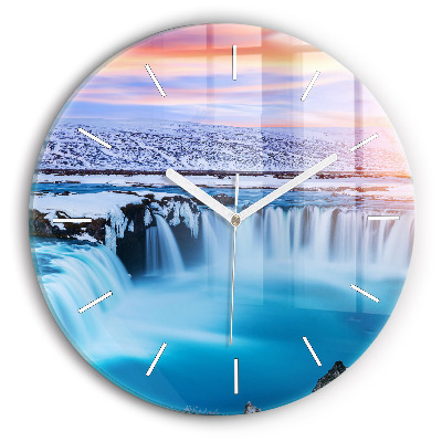 Horloge ronde Chute d'eau Godafoss Islande