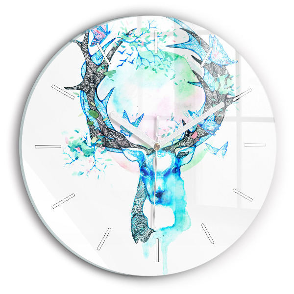 Horloge ronde Illustration d'un cerf