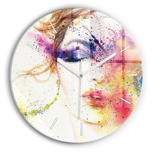 Horloge ronde murale Portrait d'une femme mystérieuse