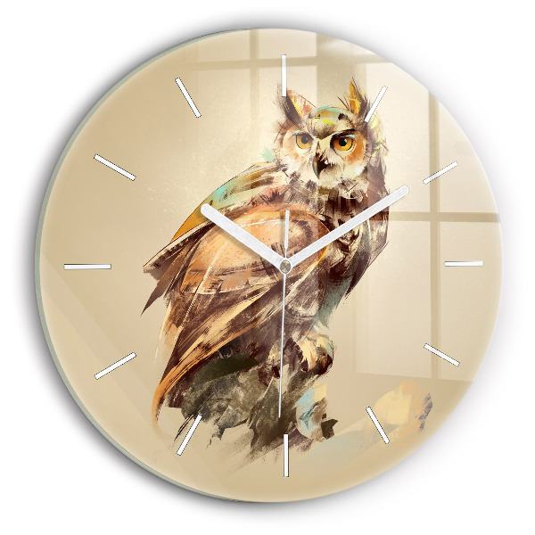 Horloge ronde murale Hibou - un signe de sagesse