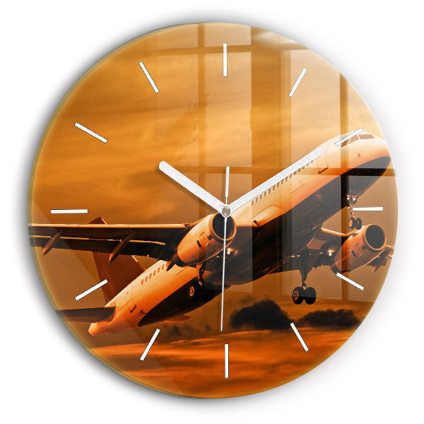 Horloge ronde murale Voyage en avion