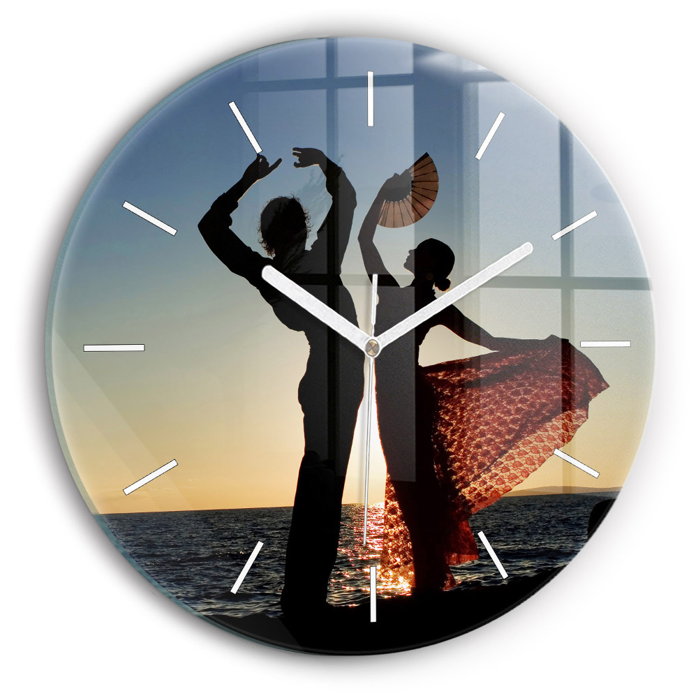 Pendule murale ronde Danse espagnole en mer