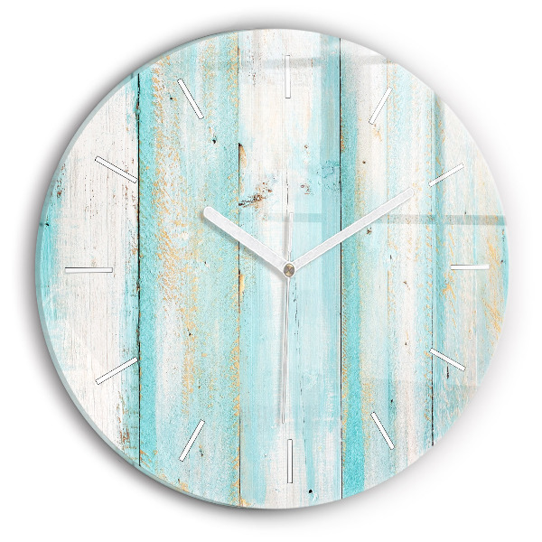 Horloge ronde murale Planches bleues